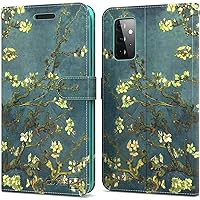 CoverON Wallet Pouch Designed for Samsung Galaxy A52 Case, RFID Blocking Flip Folio Stand PU Leather Phone Cover - Almond Blossom