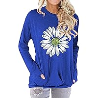 Hount Womens Casual Loose Fit Shirts Long Sleeve Comfy T-Shirts Pullover Sweatshirts with Pockets