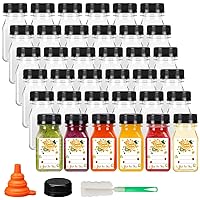 36pcs 4oz Mini Plastic Juice Bottles with Caps, Empty Reusable Clear Bulk Beverage Containers for Juice, Milk and Other Beverages