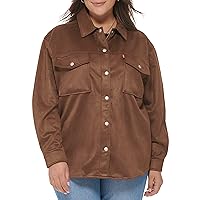 Levi's Women's Plus Size Soft Faux Suede Shirt Jacket