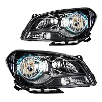 PHILTOP Headlight Assembly, Black Headlights Replacement Compatible with 2008-2012 Malibu Clear Reflector Clear Lens Color