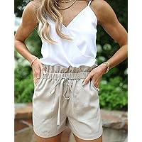 The Drop Women's Beige Paperbag Belted Shorts by @laurenkaysims