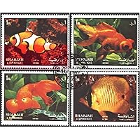 Sharjah 1200A-1203A (Complete.Issue.) fine Used/Cancelled 1972 Fish (Stamps for Collectors) Water Animals