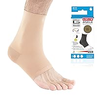 Neo-G Airflow Ankle Compression Sleeve - Sports, Daily Wear - Compression Ankle Brace, Tendonitis Support, Compression Ankle Support for Weak Ankles and Joint Pain - Airflow - L – Beige