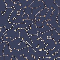 Novogratz x Tempaper Navy Constellations Removable Peel and Stick Wallpaper, 20.5 in X 16.5 ft, Made in the USA