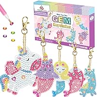 Oriental Cherry Arts and Crafts for Kids Ages 8-12 - Make Your Own GEM Keychains - 5D Diamond Art Painting by Numbers Kits Girls Kids Toddler Ages 3-5 4-6 6-8 Easter Basket Stuffers Valentines Gifts