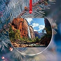 Christmas Acrylic Ornament Yosemite National Park Christmas Sublimation Ornaments Funny Modern Landscape Sublimation Ornament Blanks for Xmas Party Decorations 3 in