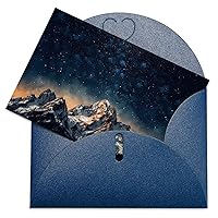 Greeting Cards with Envelopes Blank Greeting Card Starry Night The Mountains Thank You Card Note Cards for Party Folding Blank Card for Birthday Blank Greeting Note Cards Invitations Card 8