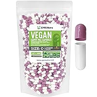 Size 0 Empty Capsules - 1000 Count Empty Vegan Capsules - Vegetarian Empty Pill Capsules - DIY Vegetable Capsule Filling - Veggie Pill Capsules Empty Caps (Lavender/White)