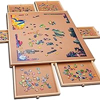 PLAYVIBE 1500 Piece Puzzle Board with Drawers – Jigsaw Puzzle Table with 6 Drawers, 27