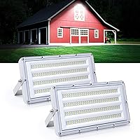 LED Flood Lights Outdoor, 100W 10000LM Outside Work Light with Plug, Outdoor Security Light 6500K Daylight White, IP66 Waterproof Bright Floodlight for Garage, Yard, Garden, Patio (2 Pack)