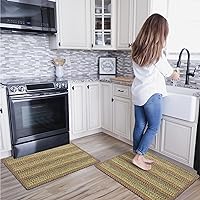 Homespice Fiesta Kitchen and Bathroom Rugs Sets 2 Piece 17.3X47 + 17.3X29, Anti Slip Rug and Washable Rugs