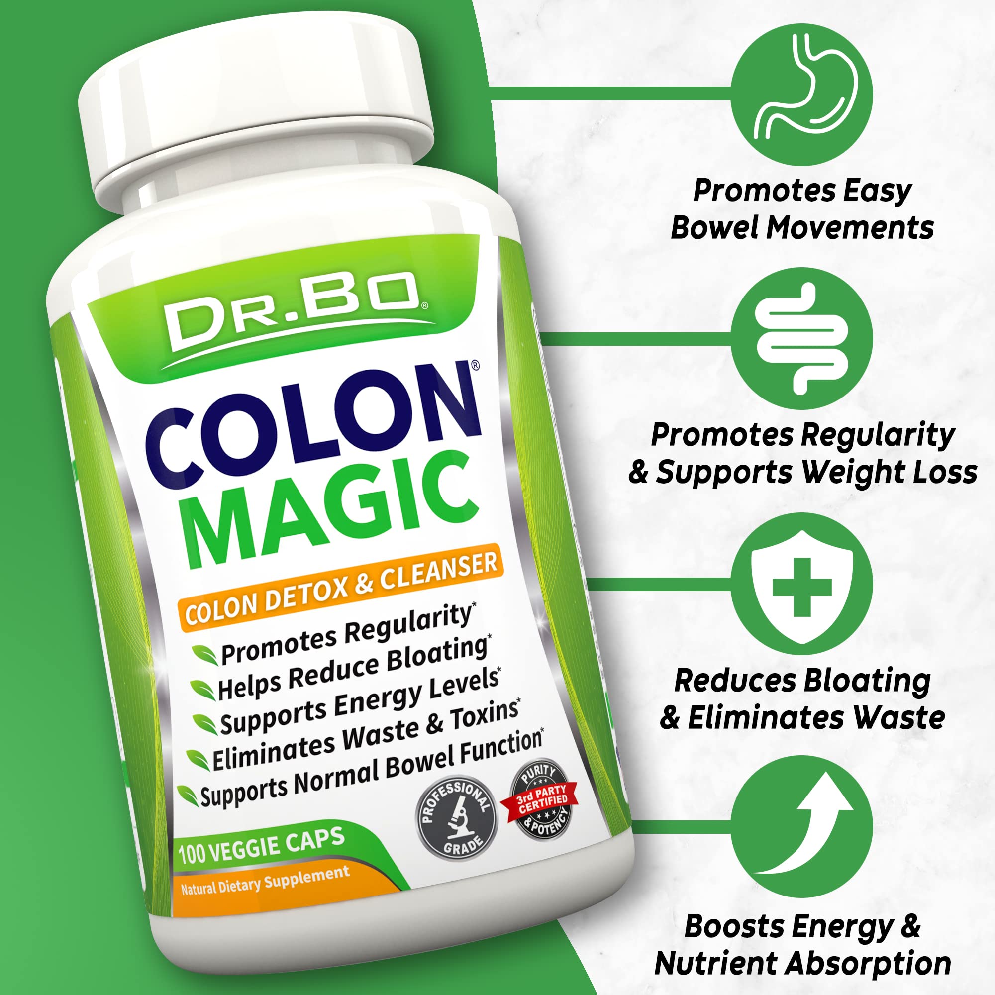 Colon Cleanse Detox Formula - Natural Bowel Cleanser Pills for Intestinal Bloating & Fast Digestive Cleansing - Daily Constipation Relief Supplement Gut, Belly, Stomach - Women Men Herbal Weight Flush