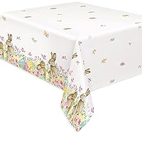 Watercolor Easter Rectangular Plastic Table Cover - 54