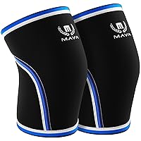 Mava Sports Knee Compression Sleeve & Knee Sleeves for Weightlifting Men & Women - 7mm Neoprene for Cross Training WOD, Gym, Squats & Weightlifting