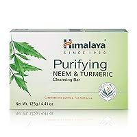 Himalaya Purifying Neem & Turmeric Cleansing Bar for Clean and Healthy Looking Skin, 4.41 Oz (125 gm)