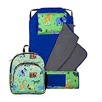 Wildkin 12 Inch Kids Backpack with Modern Nap Mat (Wild Animals)