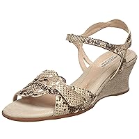 BeautiFeel Women's Ginger Wedge,Taupe Painted Snake Combination+Linen,42 EU (US Women's 11 M)