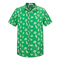 Yoimira Hawaiian Shirts for Men, Print Mens Casual Short Sleeve Button Down Shirts Floral Aloha Beach Shirt