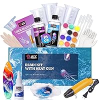 LET'S RESIN 16oz Clear Resin Kit with Heat Gun, Premium Crystal Epoxy Resin with White Pigment Paste,High Gloss & Bubbles Free Resin Hardener Kit for Art Crafts,Molds, Making Ocean Wave