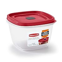 Rubbermaid Easy Find Vented Lid Food Storage Containers, 7-Cup, Red