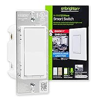 700 Series Z-Wave Plus Smart Switch with QuickFit and SimpleWire, In-Wall Commercial Grade 120/277 VAC, Z-Wave Hub Required, Works with Ring, SmartThings, Alexa, 59337