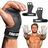JerkFit Raw Grips 3.0, 2 Finger Leather Gymnastics Grips - Pull Up Grips for Cross Training Hand Protection - Hand Grips for Gymnastics Bars, Palm Guards for Athletes to Prevent Rips and Blisters