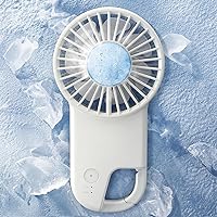 Koonie Cooling Handheld Fan, Battery Operated Fan with Hook, 10 Hours, Ice Cooling Mode, 3 Wind Speed, Portable Pocket Fan for Travel Indoor Outdoor