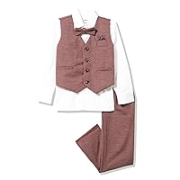 Isaac Mizrahi Slim Fit Boy's Contrast Plaid Vest, Shirt, Tie, & Pant Set