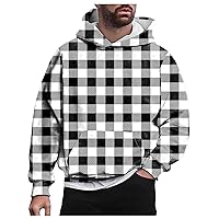 Sweatshirt for Men Loose Padded Drawstring Hoodies Long Sleeve Casual Sweaterwear Oversized Print Pullover Tops