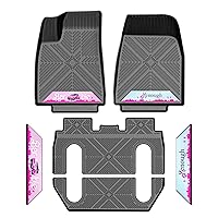 Anti-Slip 6Pcs Custom Floor Mats for 2015-2020 Tesla Model X 6 Seater | All-Weather Car Floor Liners for SUV with Weather Strips | Automotive Carpet for Winter, Ski, Hunting, Camping