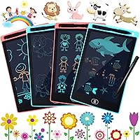 4 Packs LCD Writing Tablet for Kids 8.5 Inch Doodle Board Drawing Pad with Stylus Erasable Drawing Tablet Educational Learning Toy Gift for 3-10 Year Old Toddler Girls Boys, Blue and Pink