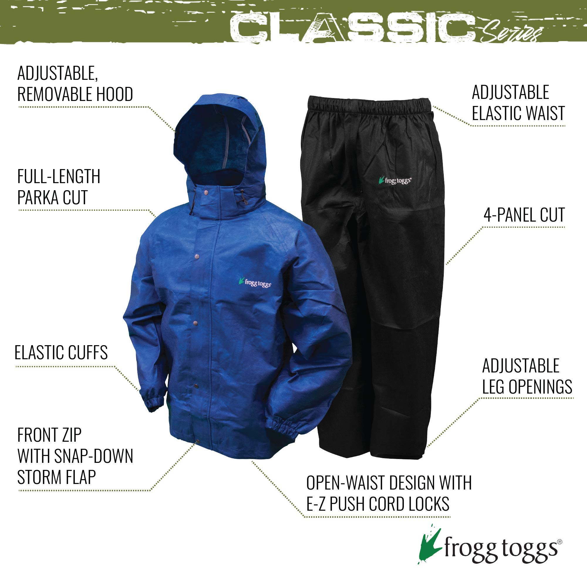 FROGG TOGGS Men's Classic All-Sport Waterproof Breathable Rain Suit