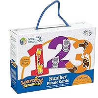 Learning Resources Number Puzzle Cards, Early Number Recognition, Toddler Puzzle, 20 Self-Correcting Puzzles, 40 Pieces, Ages 3+