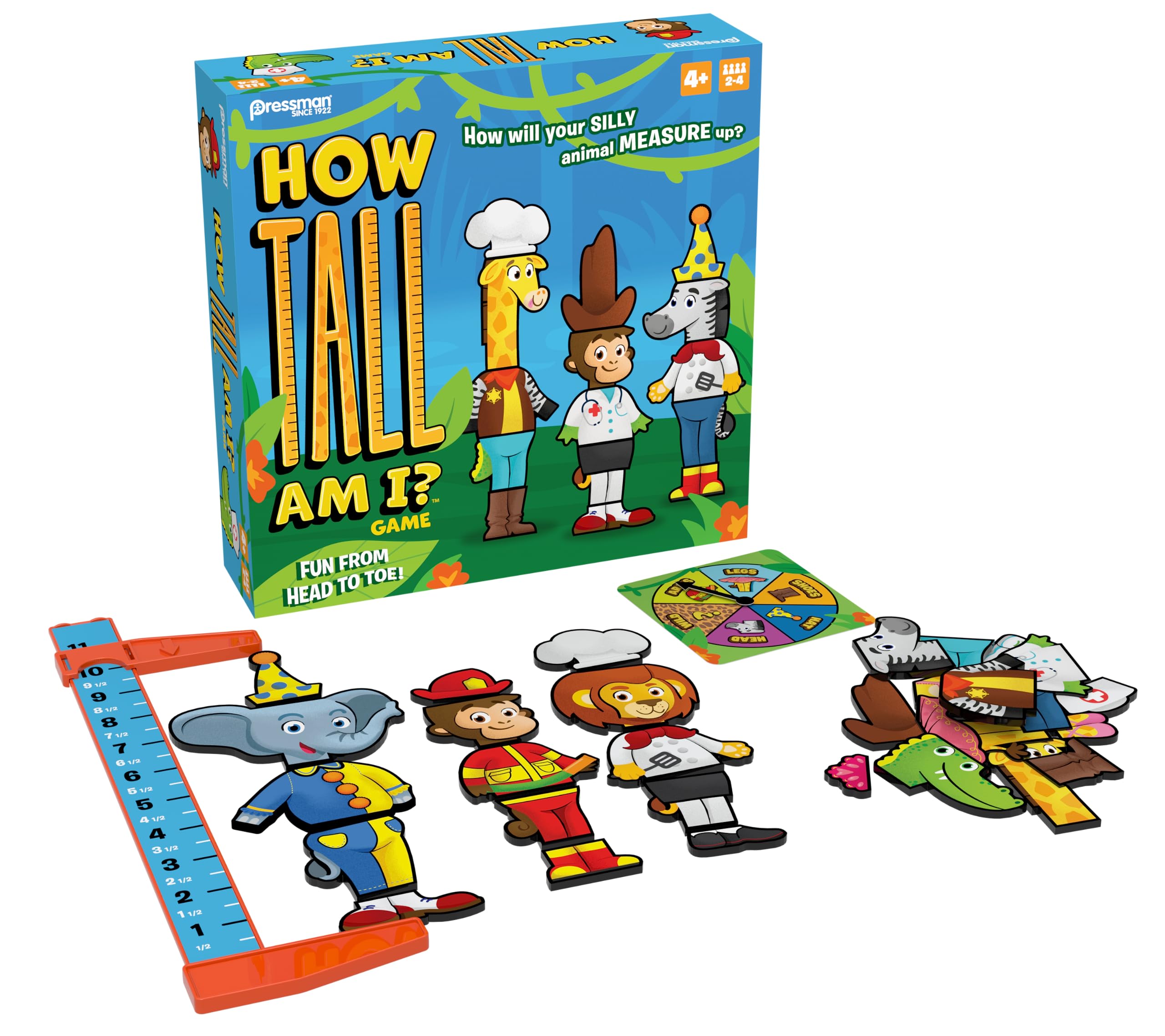 How Tall Am I? - Preschool Game of Measuring - Mix and Match to Create Your Animal, Tallest Wins! - Ages 4 and Up, 2-4 Players