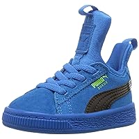 Puma Unisex-Baby Suede Fierce Patent Block Slip On Sneaker, plat Blue Black-Green Gecko, 7 M US Toddler