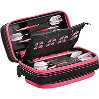 Plazma Pro, 6 Dart Case for Soft and Steel Tip Darts, Features Large Front Mobile Device Pocket, Built-In Storage Tubes and Pockets for Flights, Tips, Shafts, and Personal Items