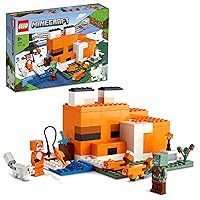 LEGO 21178 Minecraft The Fox Lodge House, Animal Toys, Birthday Gifts for Kids, Boys and Girls Age 8 Plus Years Old, with Drowned Zombie Figure