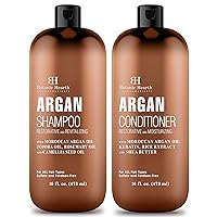 BOTANIC HEARTH Argan Oil Shampoo & Conditioner Set - Restorative & Moisturizing, Sulfate-Free - For All Hair Types