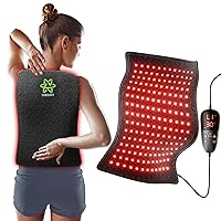 Large Red Light Therapy Mat for Body 16 * 11 Inch - 180 LEDs Red Light Therapy Pad Wrap for Back Shoulders Muscle Knee Pain - Infrared Light Therapy Belt Device for Gift Women Men Black