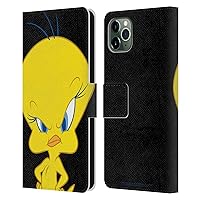 Head Case Designs Officially Licensed Looney Tunes Tweety Characters Leather Book Wallet Case Cover Compatible with Apple iPhone 11 Pro Max