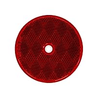 Buyers Products 5623316 3.1875 Inch Red Round DOT Bolt-On Reflector, Center Mounting Hole, Truck And Trailer Reflector, Safety Reflector