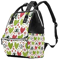 Christmas Trees Polka Dots Heart and Confetti Diaper Bag Travel Mom Bags Nappy Backpack Large Capacity for Baby Care