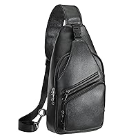 Polare Cowhide Italian Leather Sling Chest Shoulder Bag Waterproof Anti Theft Crossbody Casual Daypack