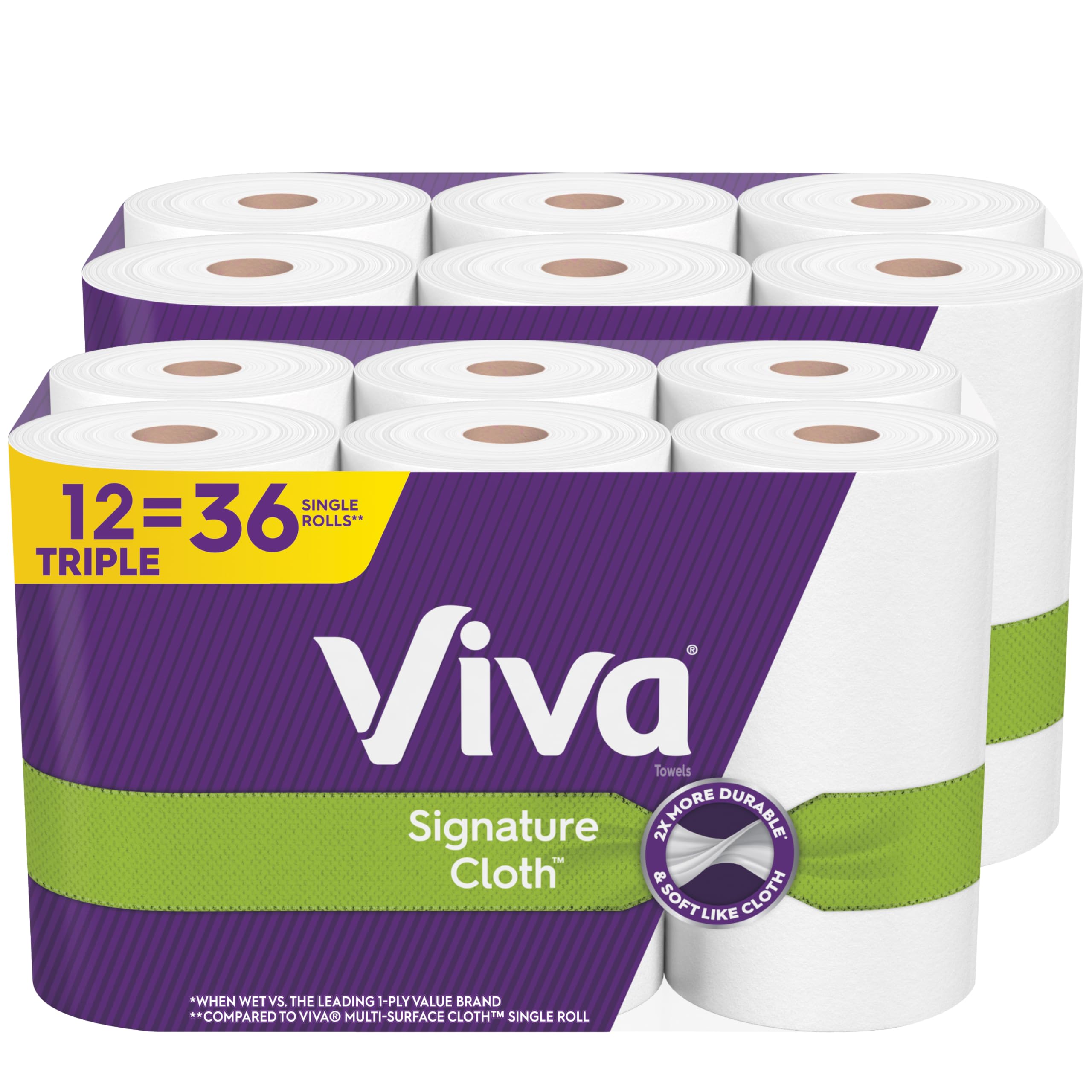 Viva Signature Cloth Paper Towels, 12 Triple Rolls, 141 Sheets per Roll