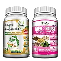 Optimal Wellness Solutions: Herbal Menopause Support and Ginseng + Ginkgo Biloba Energy & Brain Focus Booster for Men & Women