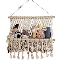 Crane Baby Willow Macrame Hanging Storage Bin, Bohemian-Style Storage Bin for the Nursery or Kid's Room