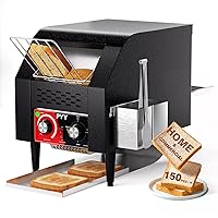 PYY Commercial Conveyor Toaster with Electric Stainless Conveyor, Heavy Duty Toaster for Restaurant Bun Bagel Bread (150 Slices/h Black)