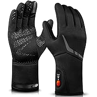 Heated Gloves Liners Men Women, 3000mAh Heated Gloves with Rechargeable Electric Battery, 2-in-1 Heated Glove Liners