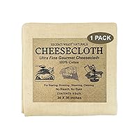 100% Cotton Ultra Fine Cheesecloth For Basting Turkey, Canning, Straining, Cheesemaking, Natural Ultra Fine, 9 sq ft (Pack of 1)